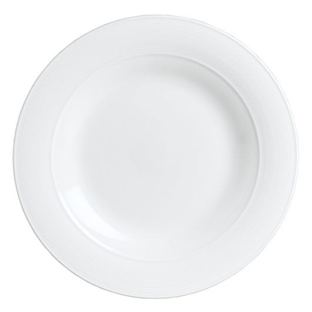 Aura 8 inch Porcelain Flat Mid Rim Plate, 24 count
