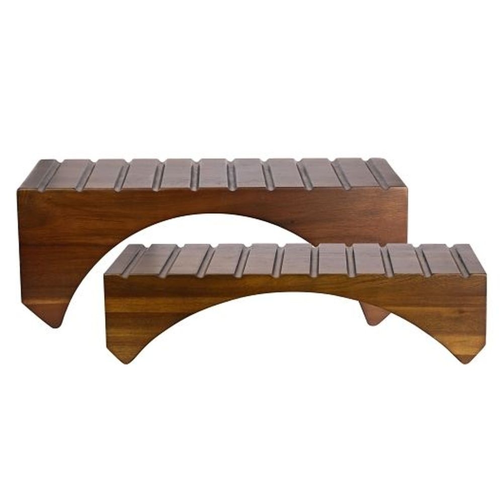 Acacia Wood 16 x 6 x 6 inch Arch Bridges Set, Set of 2