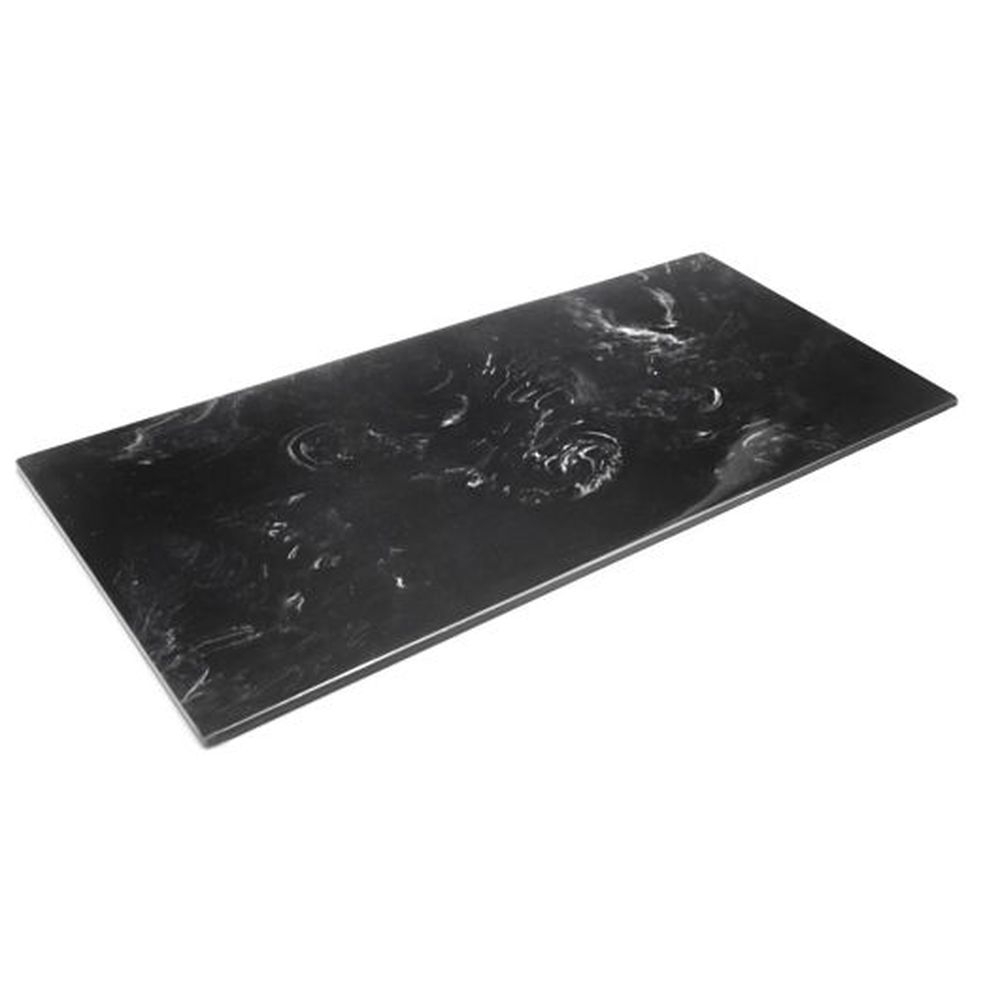 Fusion Buffet Grey Marble Resin Square Tile, 24.0 x 11.0 inch