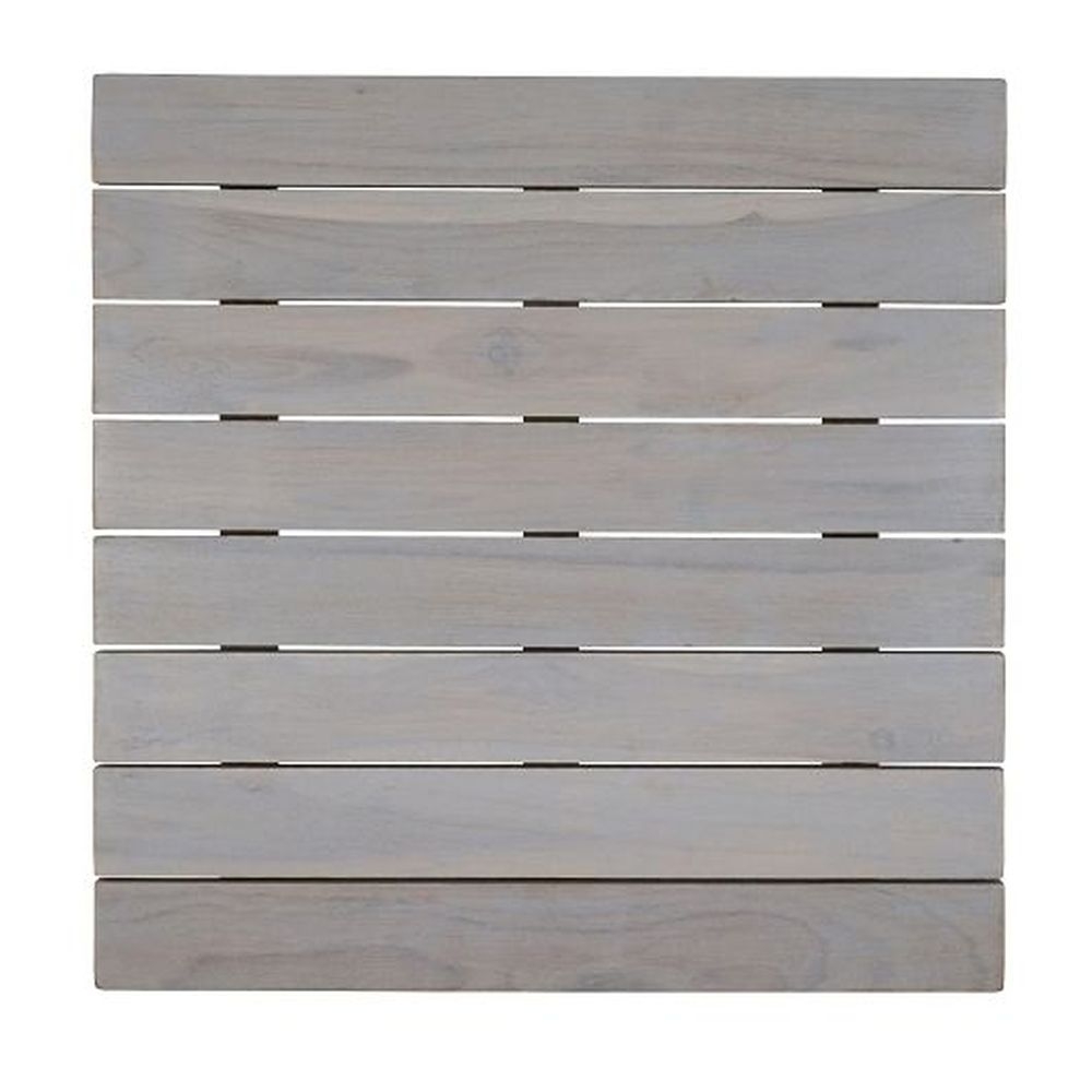 Fusion Grey Wash Teak Wood Square Tile, 14.0 x 14.0 inch
