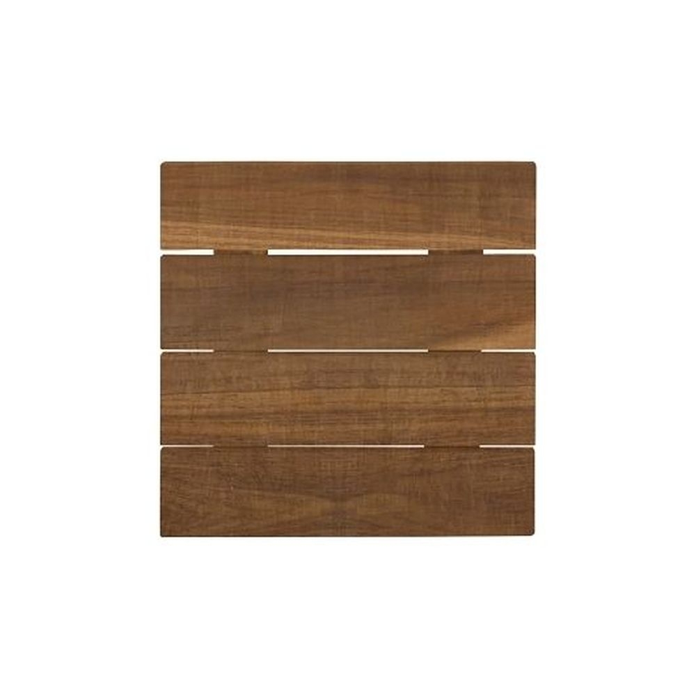 Fusion Natural Teak Wood Slatted Square Tile, 6.0 x 6.0 inch