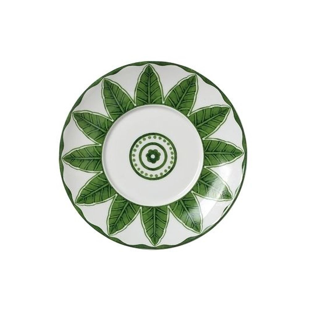 Sultans Garden Green Bone China 6 1/3 inch Saucer, 12 count