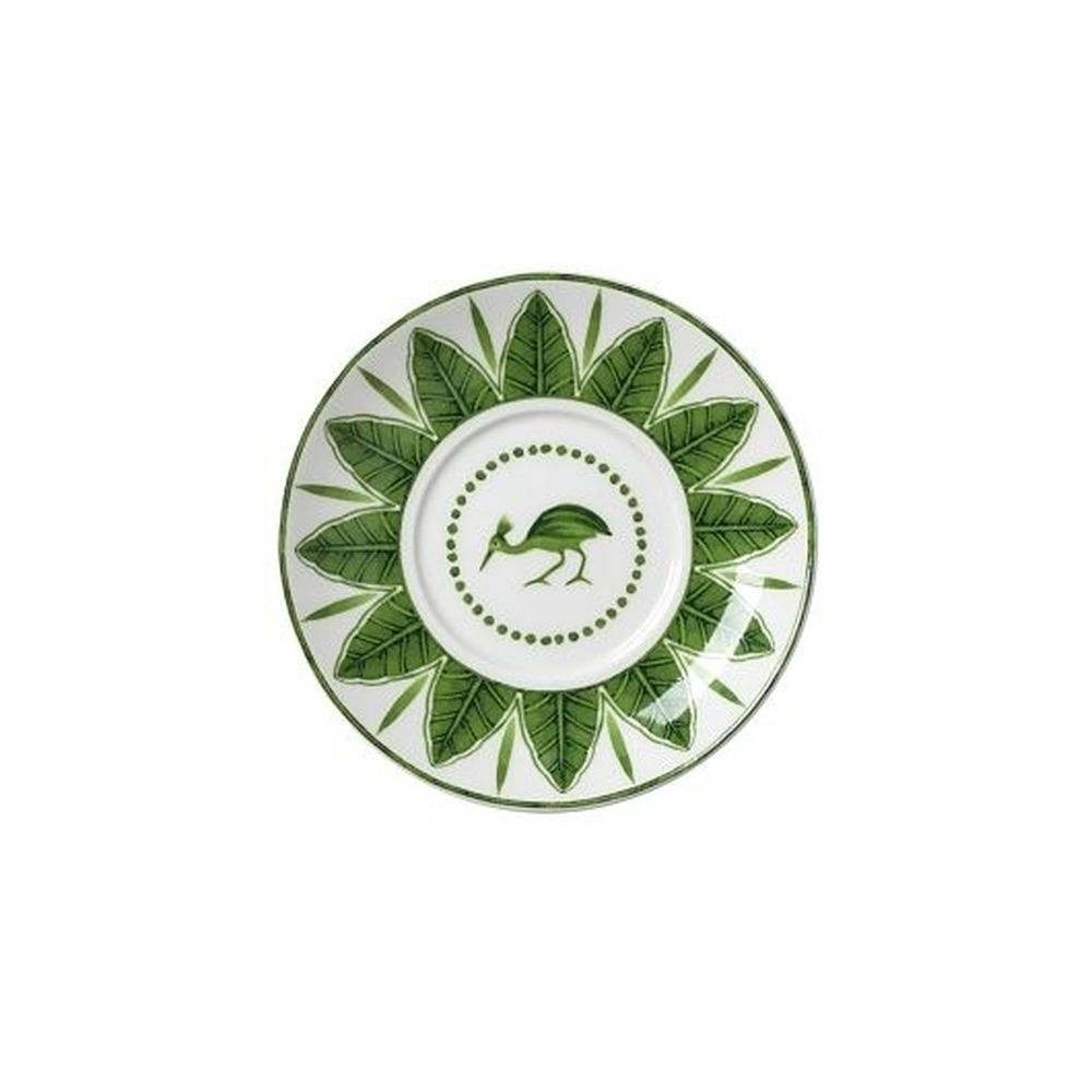 Sultans Garden Green Bone China 4 2/3 inch Espresso Saucer, 12 count
