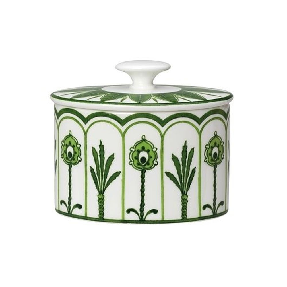 Sultans Garden Green Bone China 8 Ounce Oval Sugar Bowl, 12 count