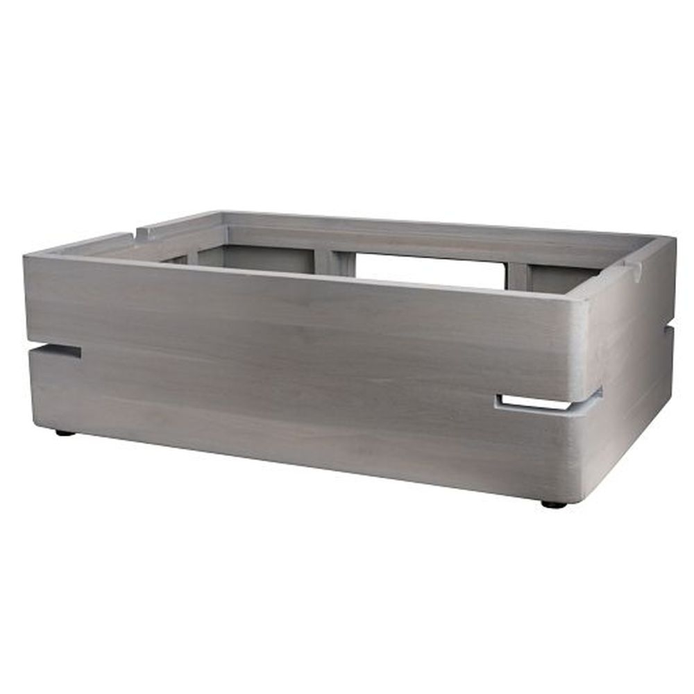 Fusion Buffet Gastronorm Grey Wash Teak Wood Riser , 23.0 x 15.0 x 7.25 inch