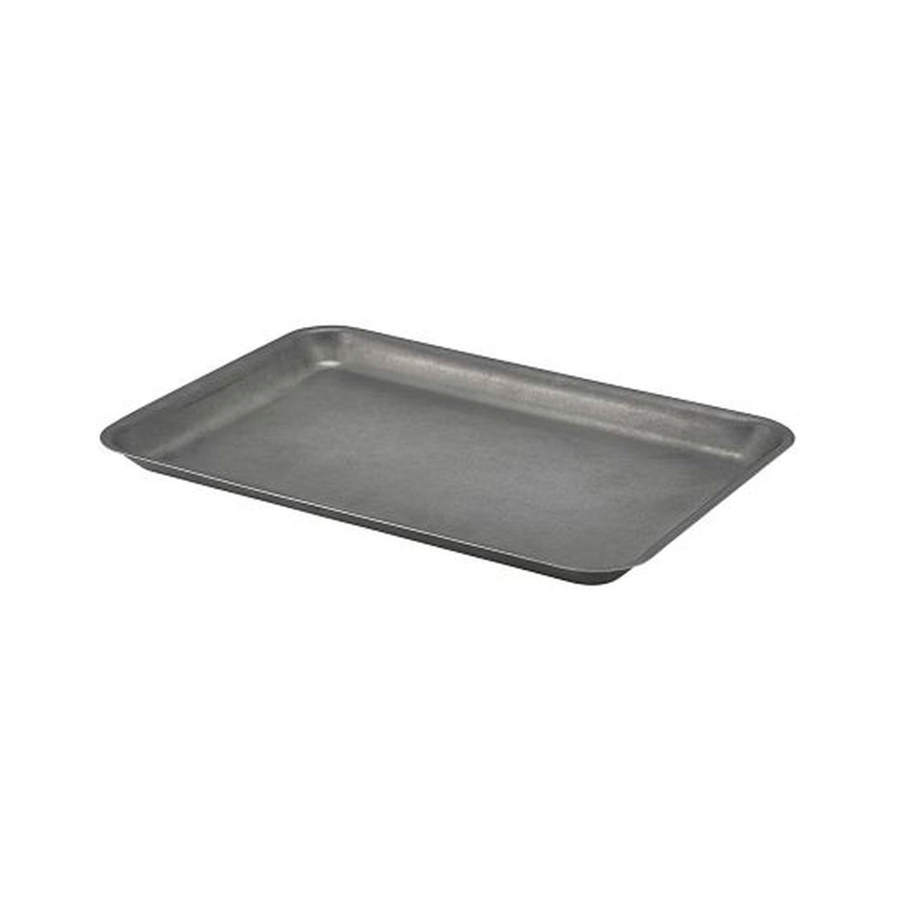 Vintage 12 1/2" x 10 1/2 inch Stainless Steel Tray, 12 count