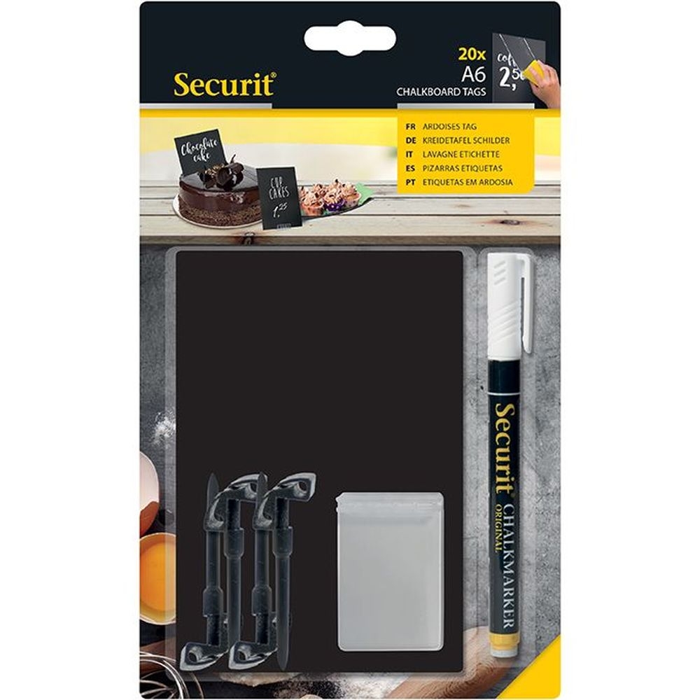 American Metalcraft Black Polypropylene Large Chalk Card, 6 X 4 Inch Height