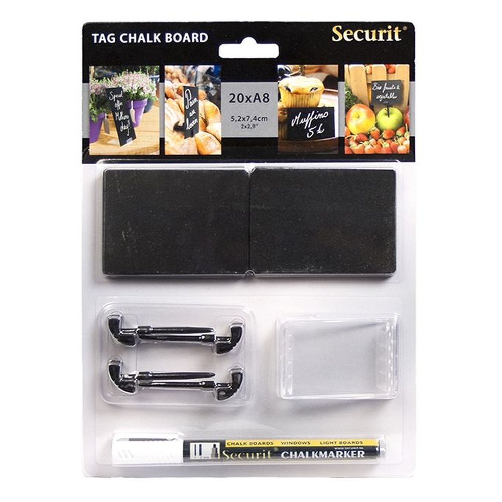 American Metalcraft Black Polypropylene Small Chalk Card, 3 X 2 Inch Height