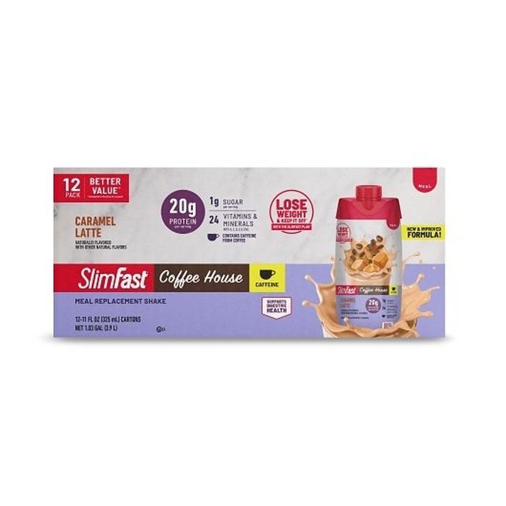 Slimfast High Protein Coffee House Caramel Latte Meal Replacement Shake, 8.88 Pound