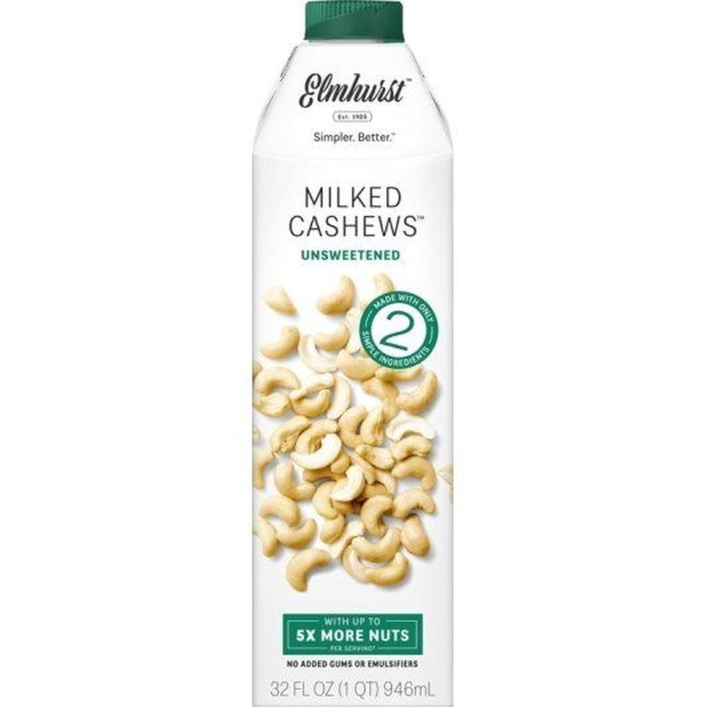 Elmhurst Milked Unsweetened Cashews, 32 Fluid Ounce -- 6 Per Case