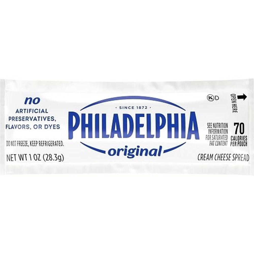 Philadelphia Original Cream Cheese Spread, Pouch, 1 Ounce -- 100 Per Case