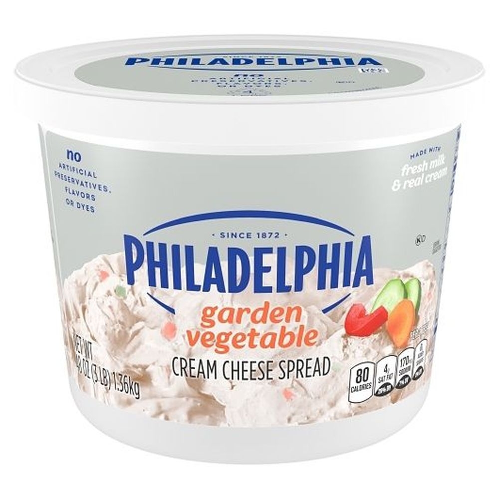 Philadelphia Garden Vegetable Cream Cheese, Tub, 3 Pound -- 6 Per Case
