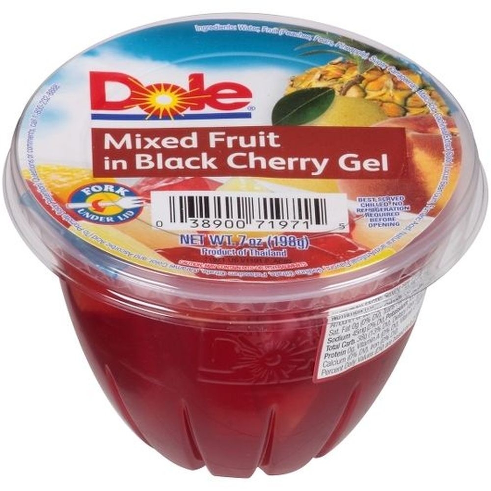 Dole Fruit Cup, Mixed Fruit In Black Cherry Gel, 7 Ounce -- 12 Per Case