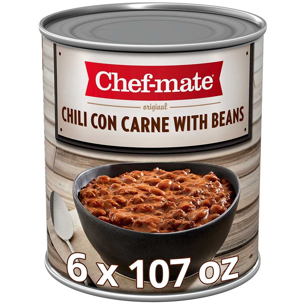 Chef-Mate Original Chili Con Carne with Beans - 107 oz. can, 6 per case