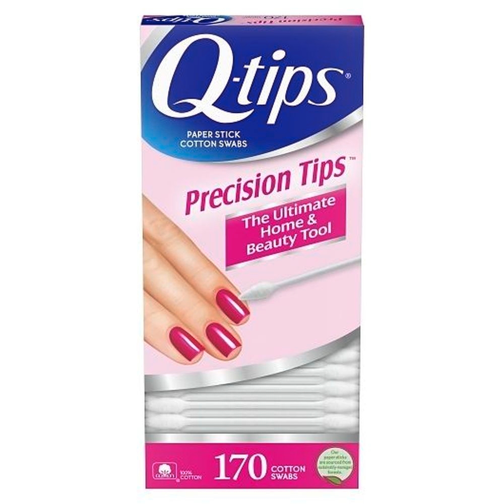 Q-tips Precision Tips Cotton Swabs, 170 Count -- 24 Per Case