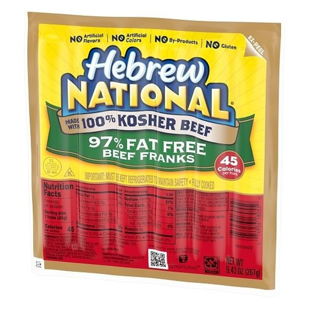 Hebrew National Ninety Seven Percent Fat Free Beef Frank, 9. 43 Ounce -- 12 Per Case