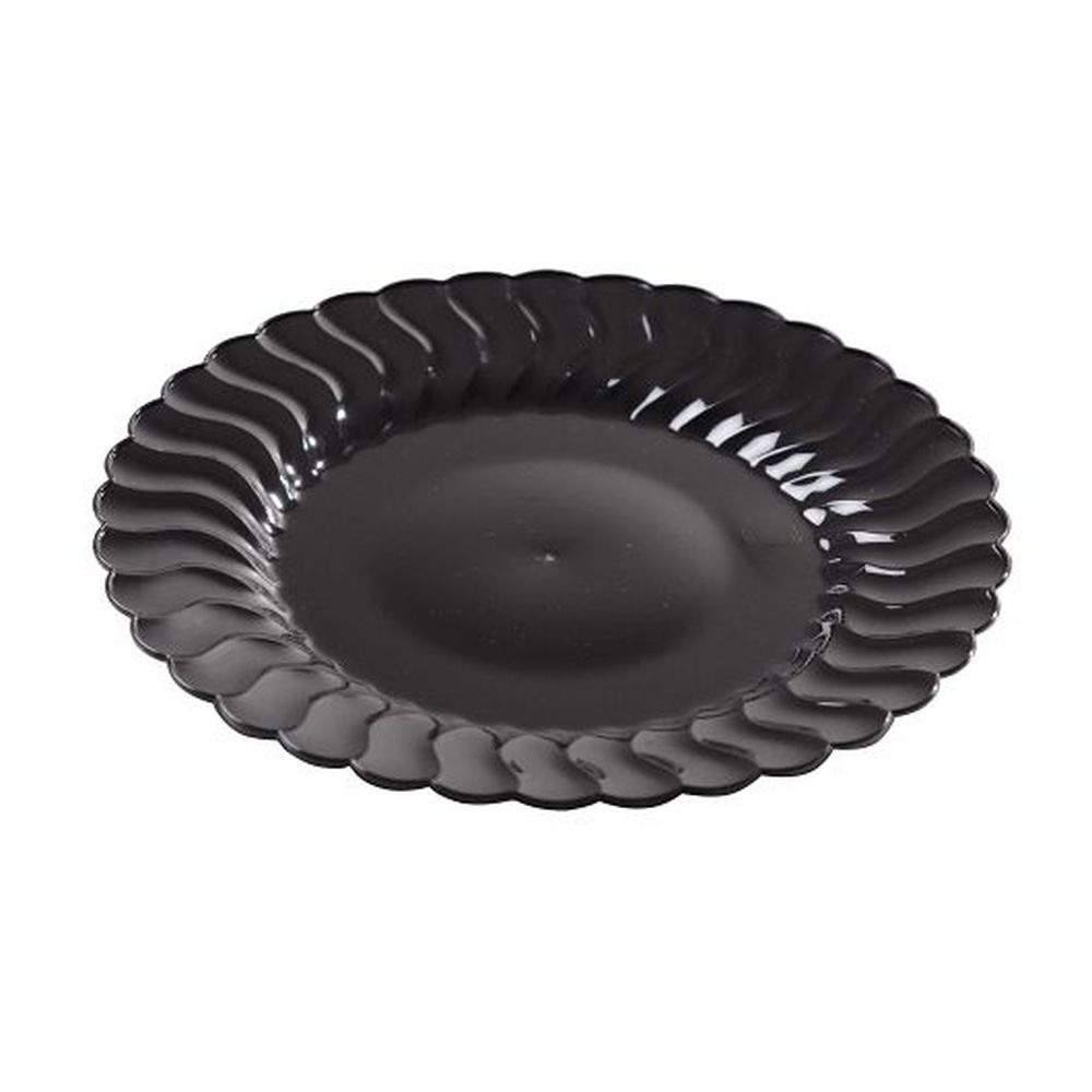 Flairware 7.5 inch Polystyrene Black Salad Plate