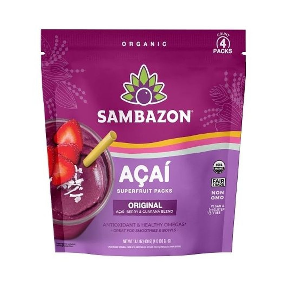 Sambazon Organic Original Blend Acai Superfruit Smoothie Pack, 400 Gram -- 10 Per Case