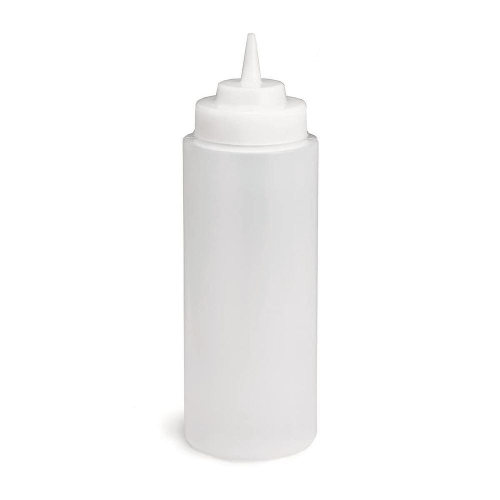 32 Ounce Clear Widemouth Squeeze Bottle with Natural Top