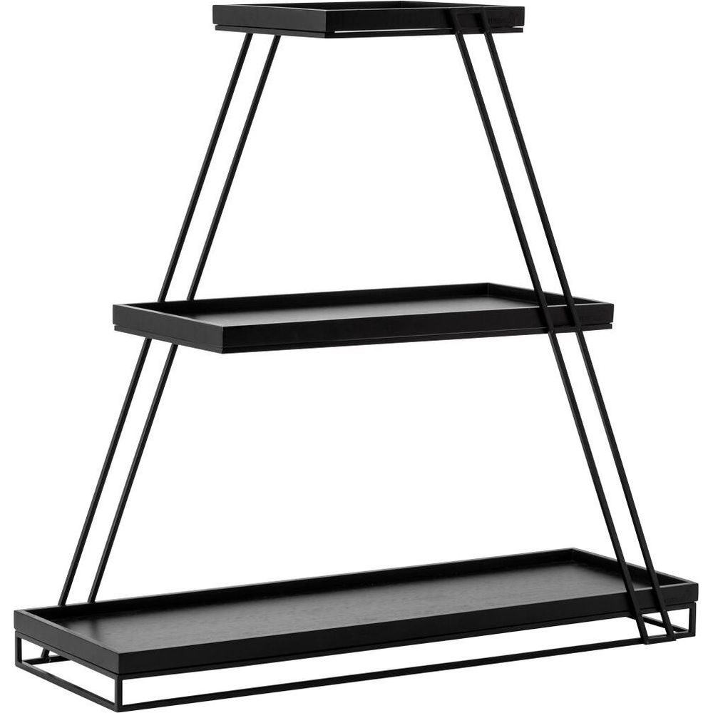 SkyRize Multi-Level Black Stand with Black Shelves