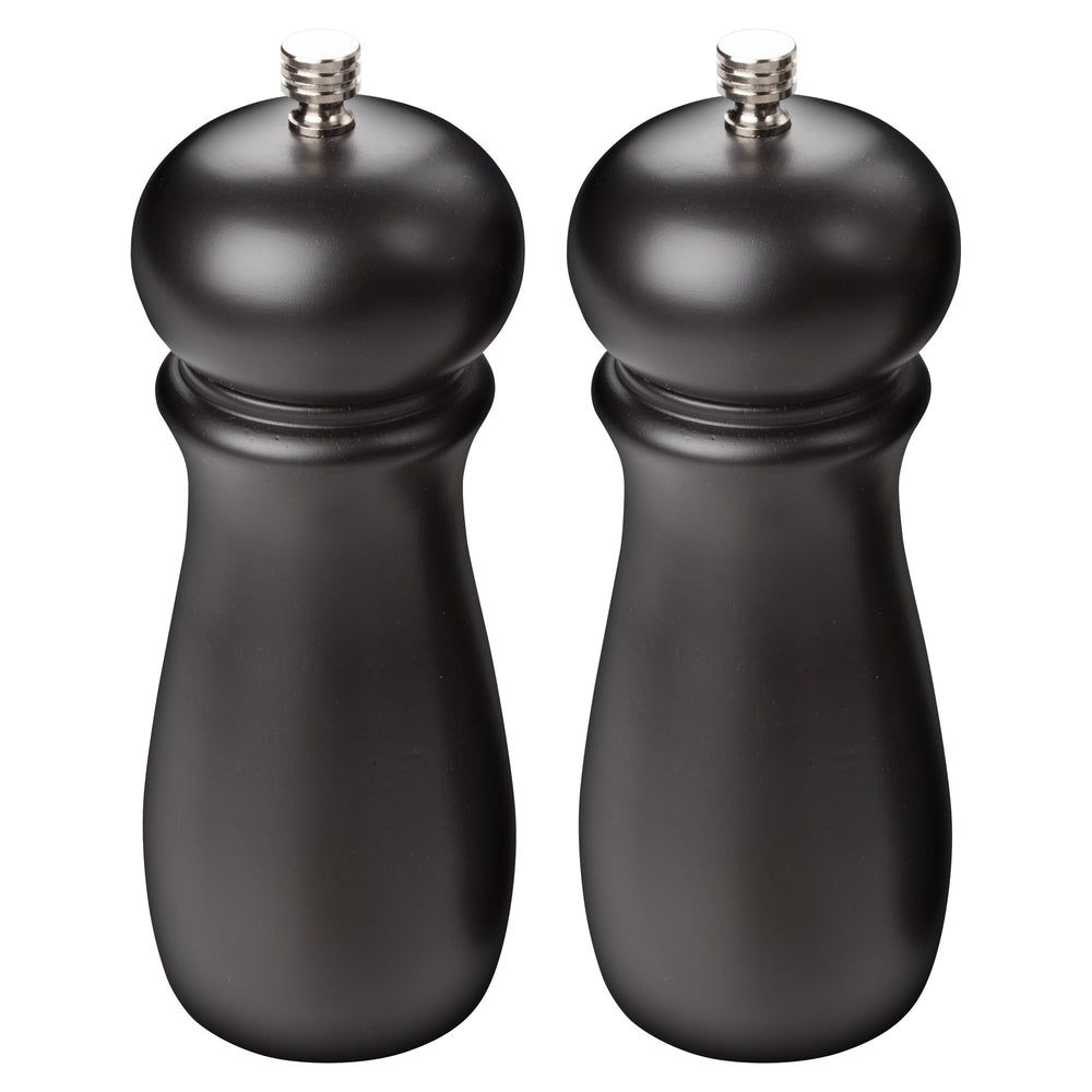 Winco Rubberwood Black Matte Finish Pepper Mill Set, Set Of 2 -- 12 Set Per Case
