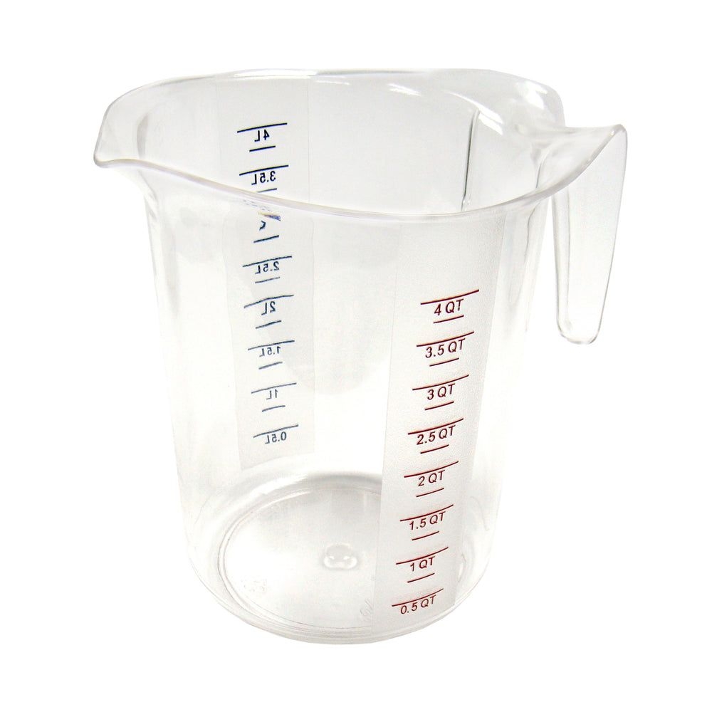 Winco Polycarbonate Measuring Cup With Color Graduations, 4 Quart Capacity -- 6 Per Case