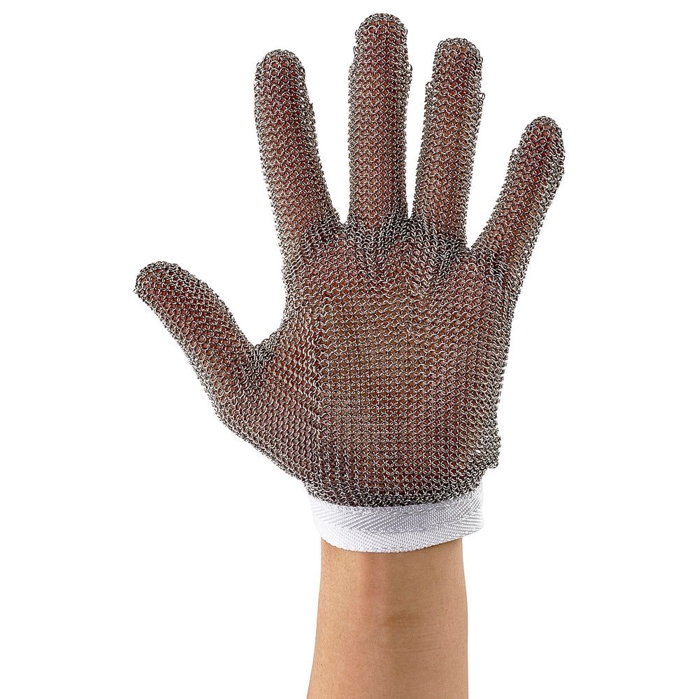 Winco White Strap 18/8 Stainless Steel Small Protective Mesh Glove -- 10 Per Case