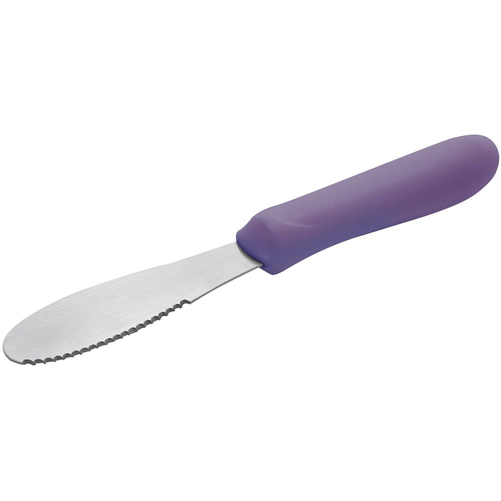 Winco Stainless Steel Allergen Free Sandwich Spreader With Purple Polypropylene Handle, 3 5/8 X 1 1/4 Inch Blade -- 12 Per Case