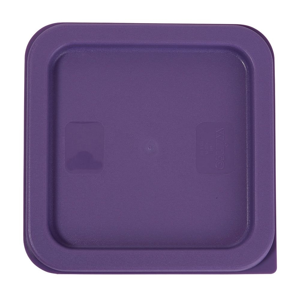 Winco Purple Polyethylene Allergen-free Cover For 2 & 4 Quart Square Food Storage Container -- 12 Per Case