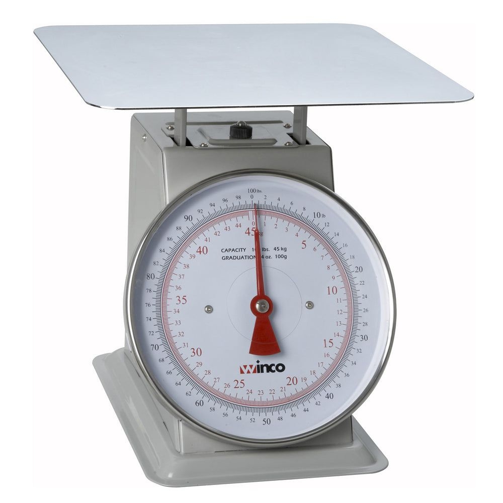 Winco Stainless Steel 9 Inch Dial Mechanical Receiving Scale, 100 Pound Capacity -- 2 Per Case