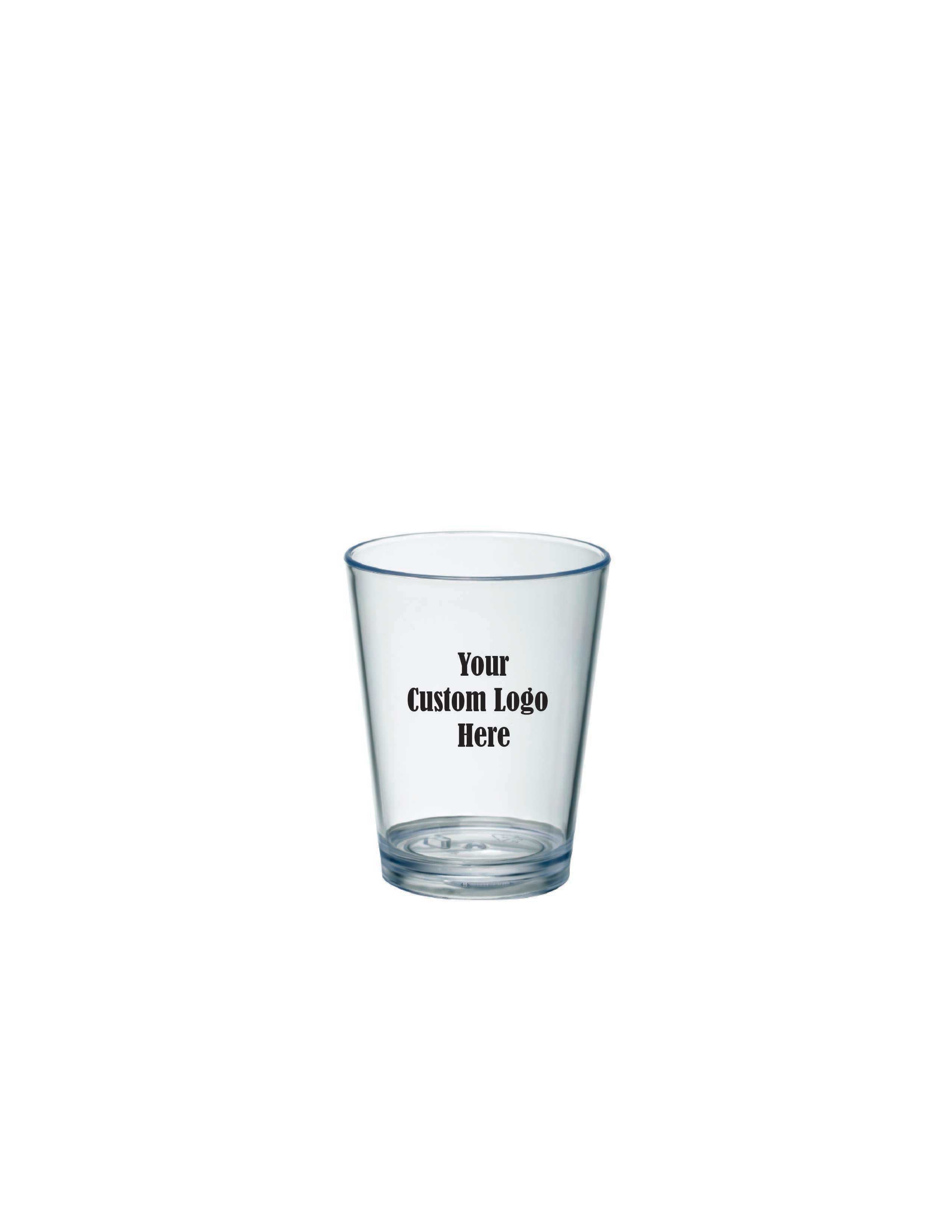 Clear Crystal Styrene Mini Pint Style Taster with 2 COLOR Custom Logo