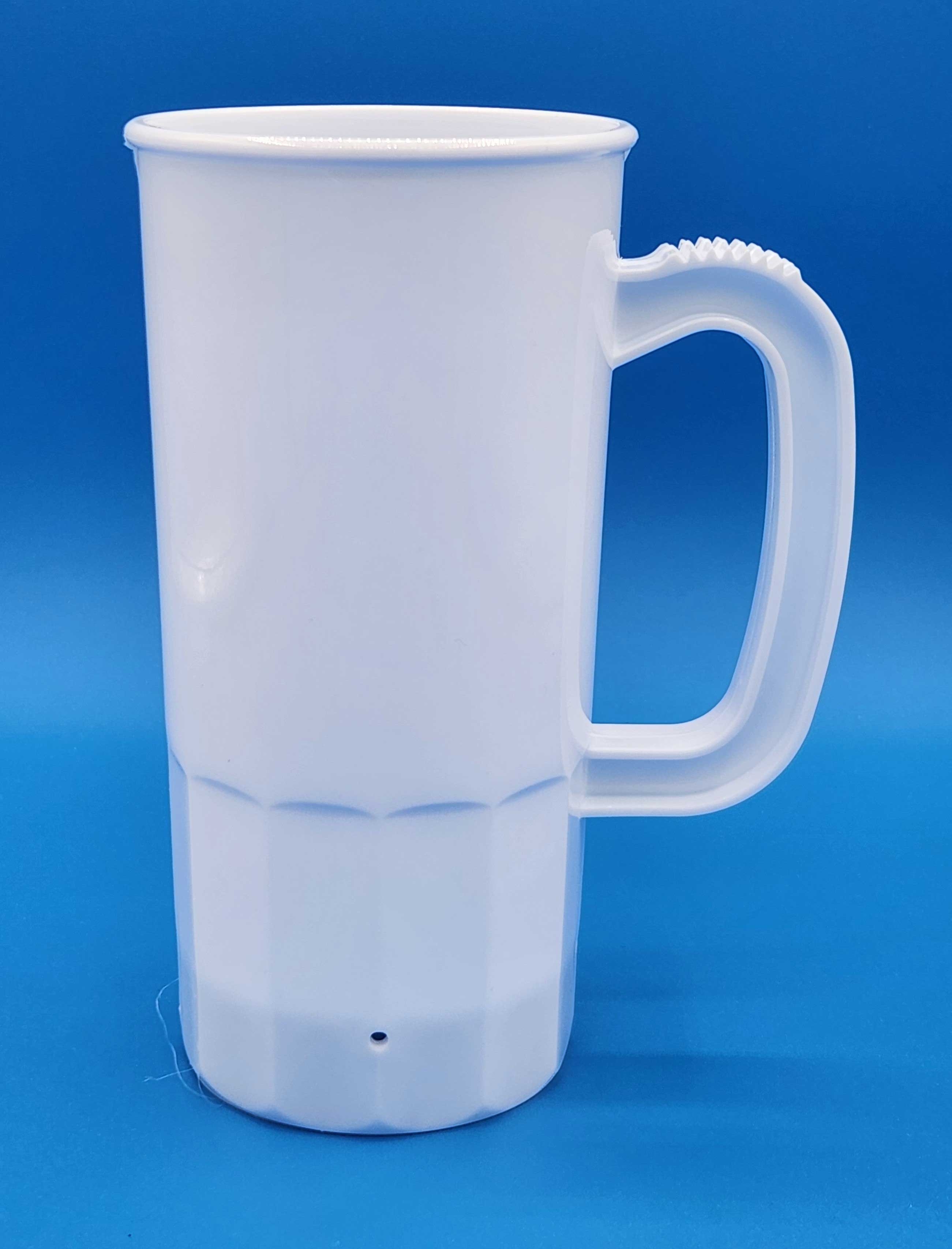 Polypropylene White Stein with 2 COLOR Custom Logo