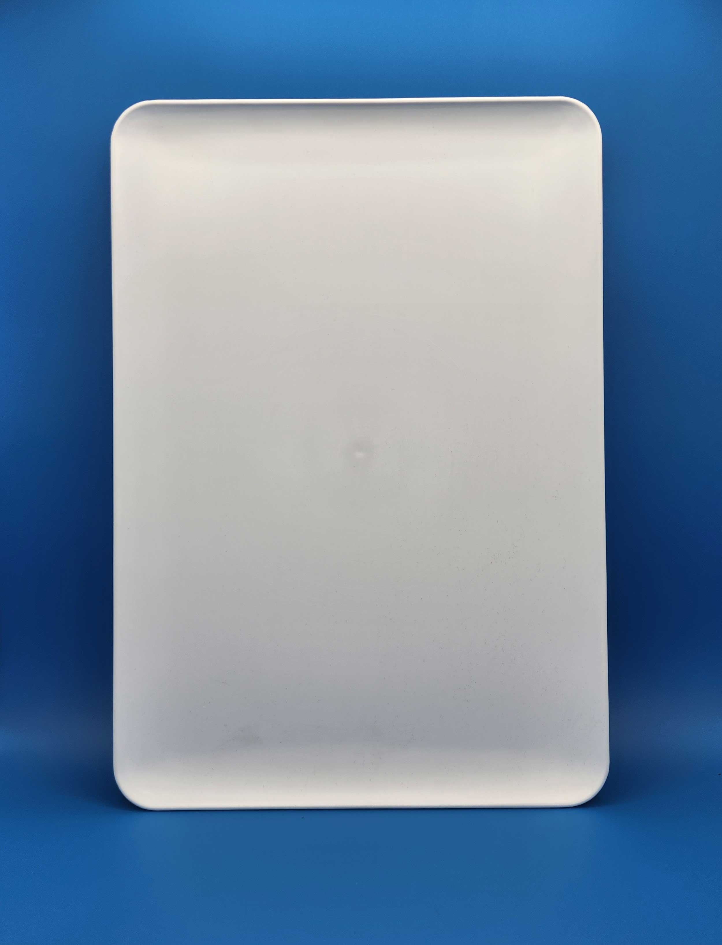 12 X 18 High Impact Polystyrene White Serving Tray with 1 COLOR Custom Logo