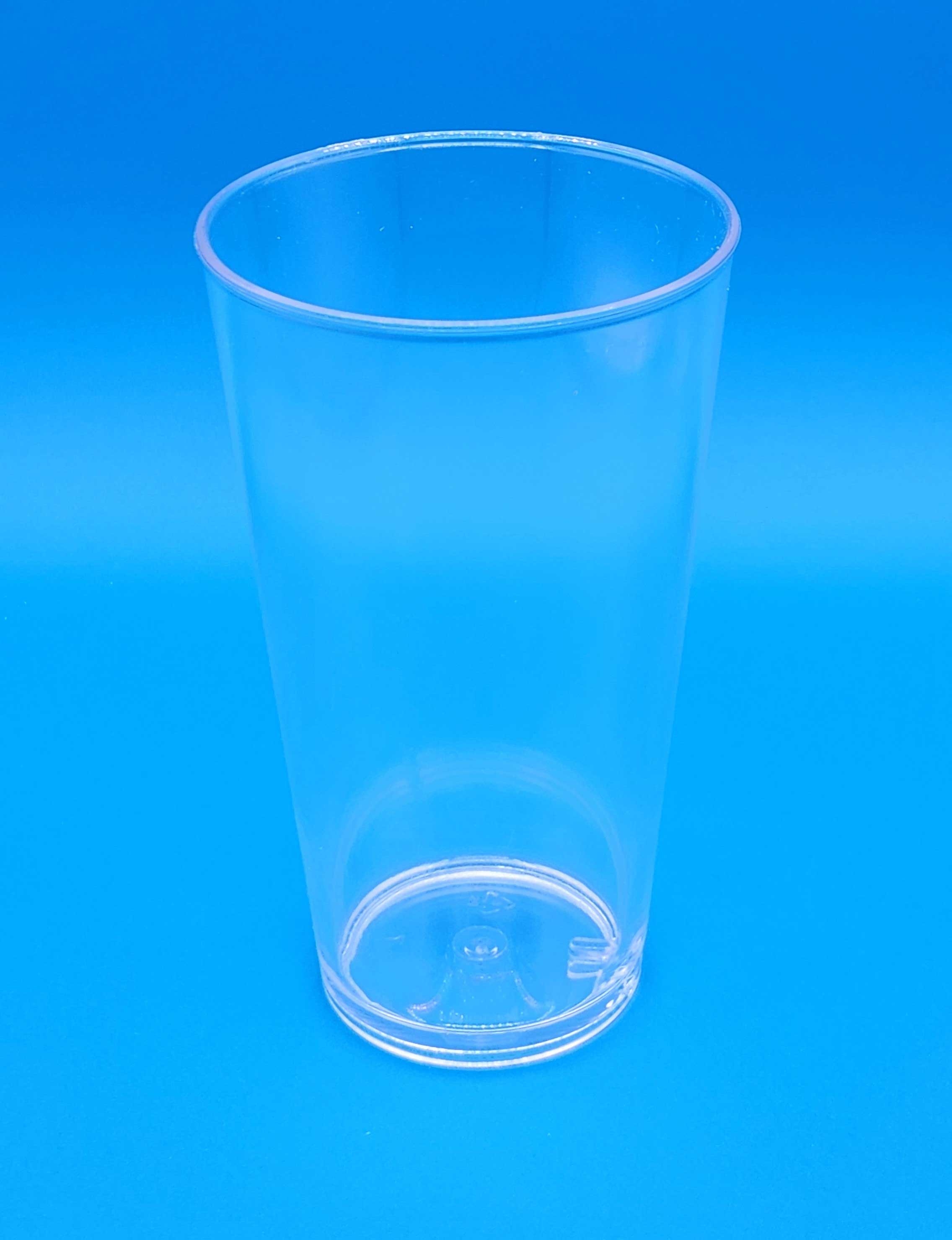 Clear Crystal Styrene Plastic Pint with 2 COLOR Custom Logo
