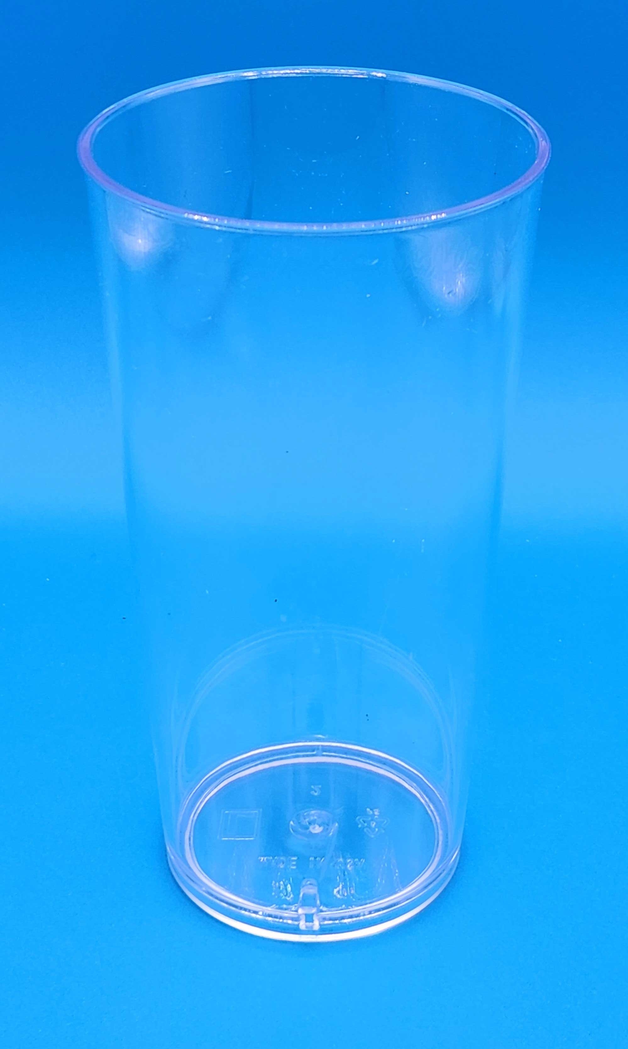 Clear Crystal Styrene Plastic Pint with 1 COLOR Custom Logo