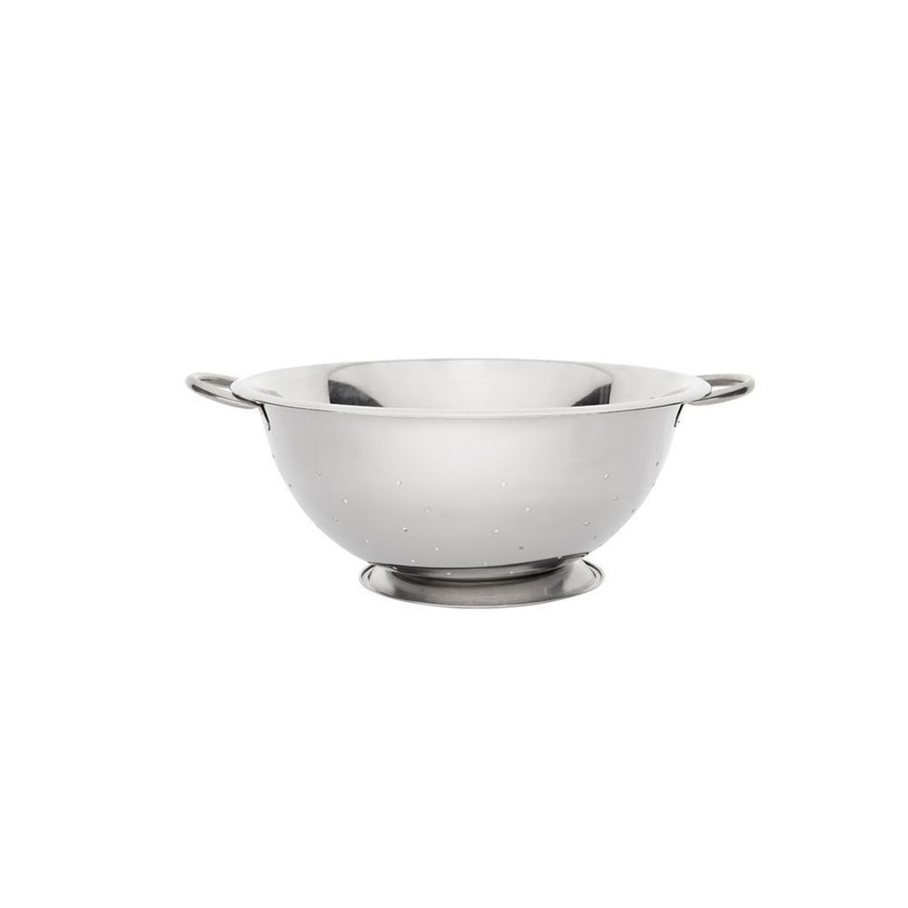 Browne Stainless Steel Mirror Finish Footed Colander, 3 Quart Capacity