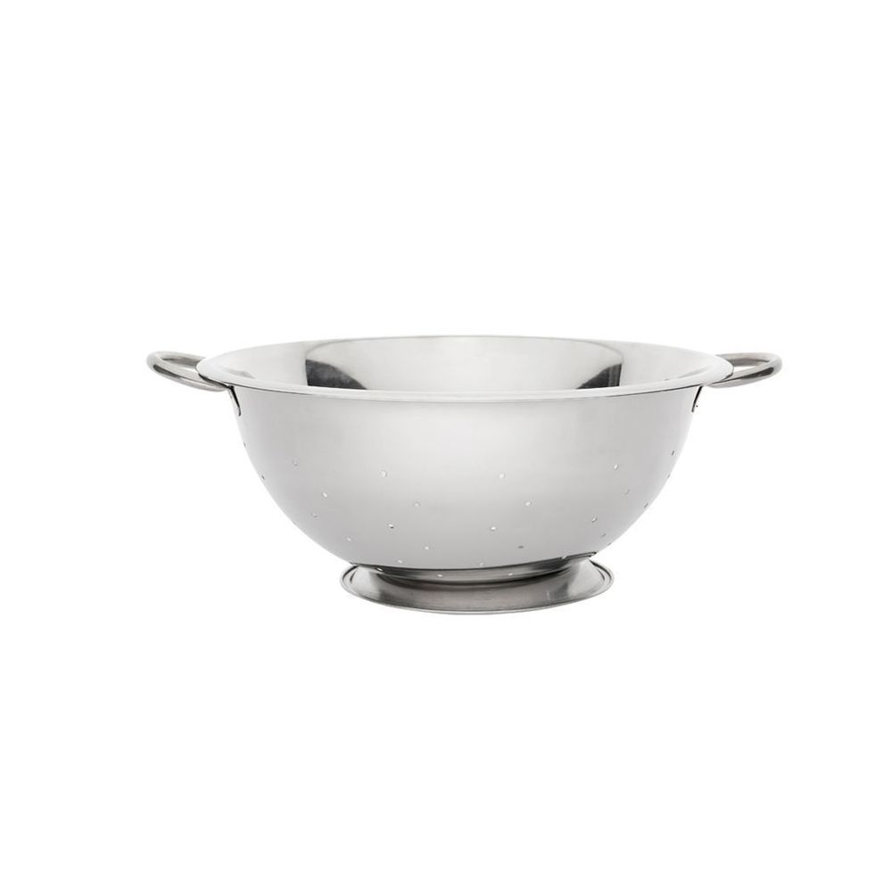 Browne Stainless Steel Mirror Finish Footed Colander, 5 Quart Capacity