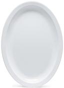 GET Enterprises SuperMel Melamine White Oval Platter, 13.25 x 9.75 inch -- 12 per case