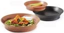 GET Enterprises Polypropylene Black Round Basket with Base and Slots, 10.5 inch -- 12 per case