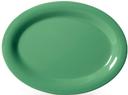 GET Enterprises Diamond Mardi Gras Melamine Rainforest Green Oval Platter, 9.75 x 7.25 inch -- 24 per case