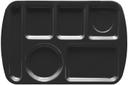 GET Enterprises Melamine Black Left Handed 6 Compartment Tray, 14.75 x 9.5 inch -- 12 per case