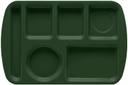 GET Enterprises Melamine Hunter Green Left Handed 6 Compartment Tray, 14.75 x 9.5 inch -- 12 per case