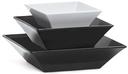 GET Enterprises Siciliano Melamine Black Square Bowl, 1.6 Quart -- 6 per case