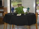 Intedge Black Round Poly/Cotton Tablecloth, 64 inch Dia