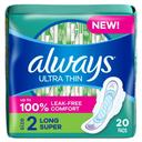 Always Ultra Thin Unscented Size 2 Long Super Pads with Wings, 30 count -- 3 per case
