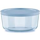 Pyrex Blue Glass Round 4 Cup Storage Container with Plastic Lid, 6.0 x 2.75 inch -- 4 per case