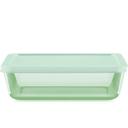 Pyrex Green Glass Rectangular 6 Cup Food Storage Container with Plastic Lid, 8.75 x 6.75 x 3.25 inch -- 4 per case