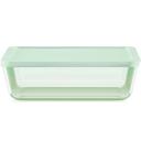 Pyrex Green Glass Rectangular 11 Cup Food Storage Container with Plastic Lid, 9.0 x 7.25 x 2.5 inch -- 2 per case