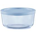 Pyrex Blue Glass Round 2 Cup Food Storage Container with Plastic Lid, 4.75 x 2.75 inch -- 6 per case