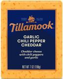 Tillamook Deli Cut Garlic Chili Pepper Cheddar Cheese, 7 Ounce -- 12 per case